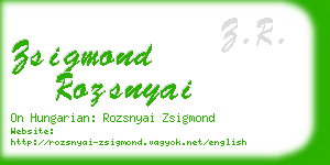 zsigmond rozsnyai business card